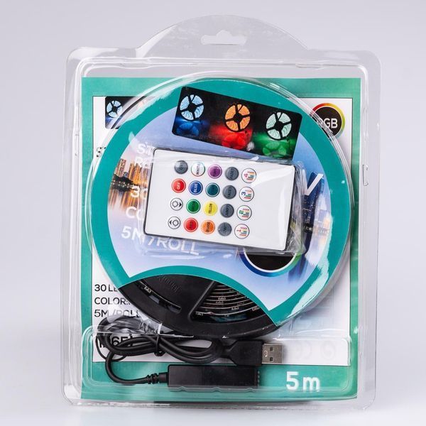 Светодиодная лента c пультом GarlandoPro TVLIGHTRGB водостойкая 150 LED 5m подсветка в комнату TVLIGHTRGB фото