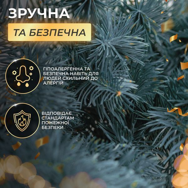 Искусственная гирлянда Хвоя 2 м голубая, новогодняя гирлянда литая реалистичная Премиум KOS-HVO2 KOS-HVO2 фото
