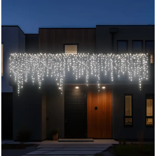 Вулична гірлянда Бахрома 25 м 405 LED чорний провід Білий 25MBW 25MBW фото