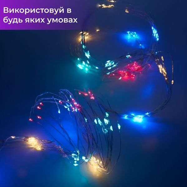 Гирлянда светодиодная конский хвост GarlandoPro 200LED Роса 2м&nbsp;10 линий 173309ML 1733011W фото