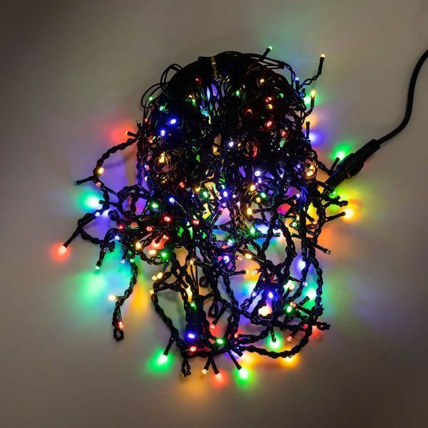 Вулична гірлянда бахрома 12 м 200 led чорний провід Мультиколір 12MBML 12MBML фото