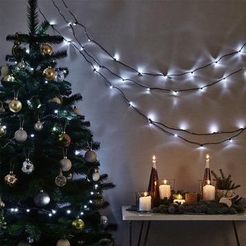 Новорічна гірлянда кімнатна нитка 18 м 180 LED кімнатна гірлянда чорний провід Біле світло W180LED18MBW W180LED18MBW фото