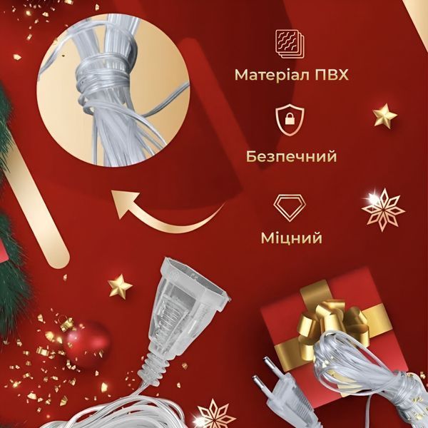 Подовжувач для гірлянд 3 метра прозорий дріт 220V 3МTR фото