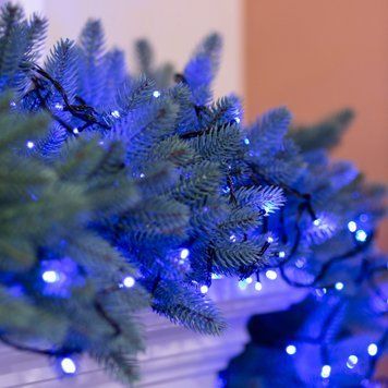 Гірлянда нитка 16м на 180 LED лампочок світлодіодна чорний провід 8 режимів роботи Синій M400LEDW фото