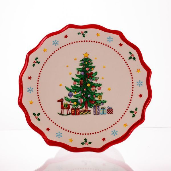 Тортівниця порцелянова на ніжці New Year &Oslash;21 (см) CR-1-6 CR-1-6 фото
