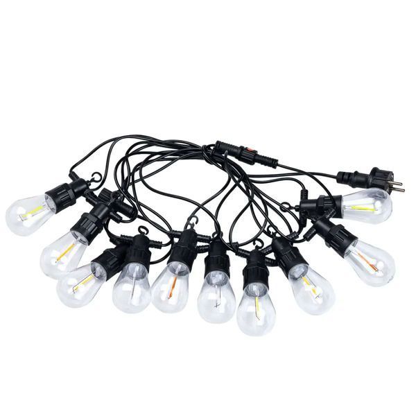Гирлянда уличная в стиле ретро светодиодная мультиколор S14 на 10 LED ламп длиной 5 метров S14ML S14ML фото